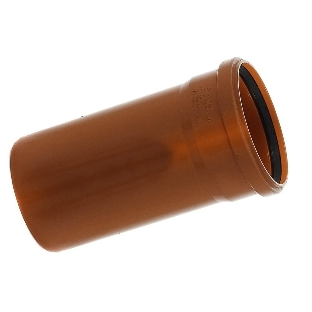 Труба канализационная наружная, диаметр 160х3000х3.8 мм, полипропилен, Кубаньтехнопласт, рыжая