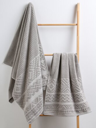 Полотенце банное 50х90 см, 100% хлопок, 450 г/м2, жаккард, Соната-3 7123, Авангард, лен, 299, Россия