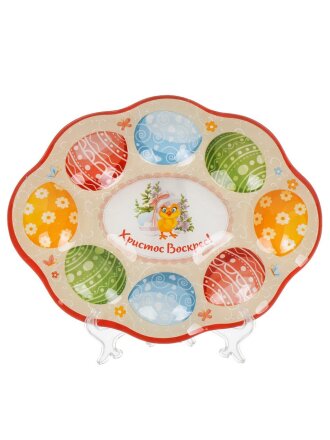 Блюдо стекло, для яиц, Светлая Пасха, GC2421