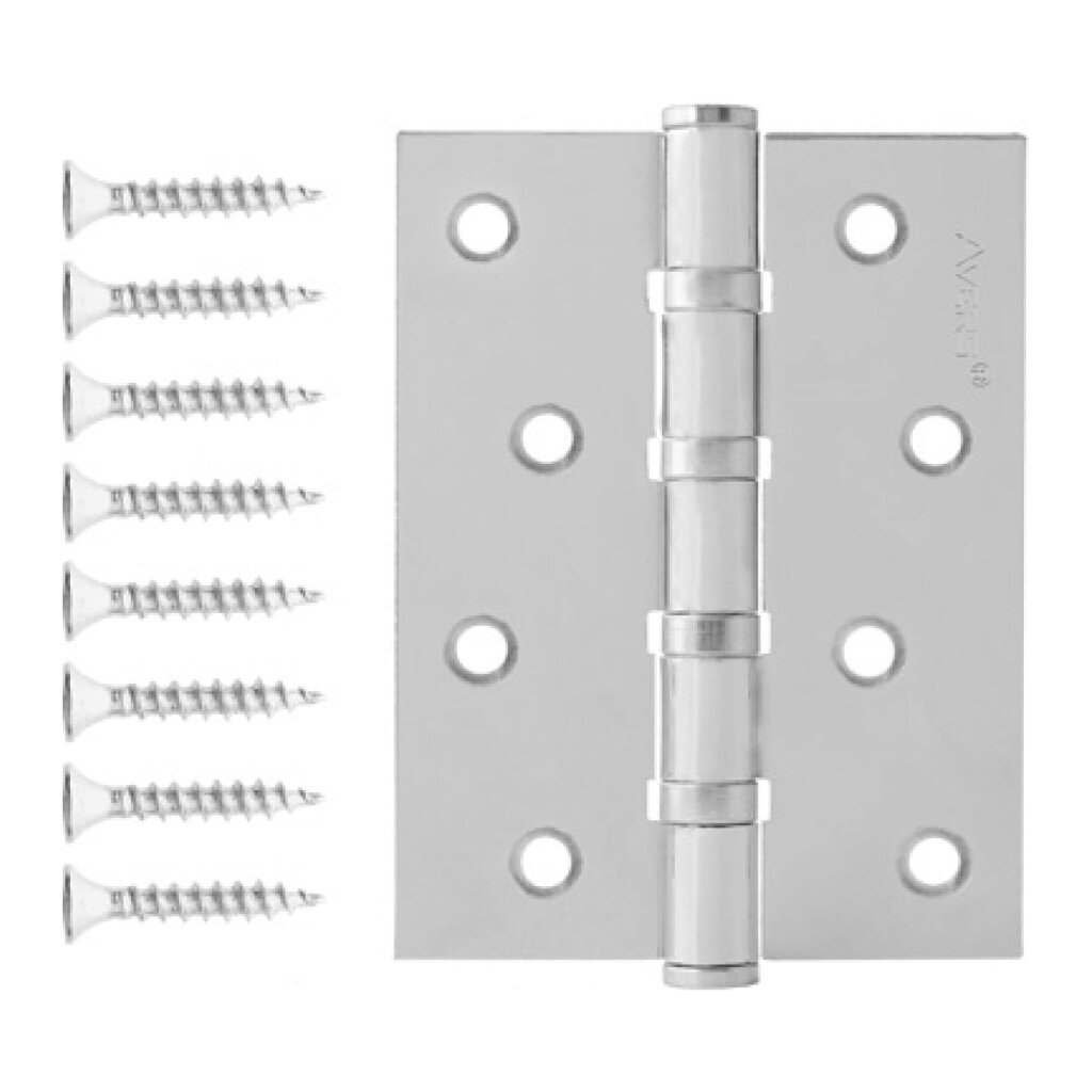Петля врезная для деревянных дверей Avers 100х75х25 мм B4-CR 30115 универсальный с 4 подшипниками хром 132₽