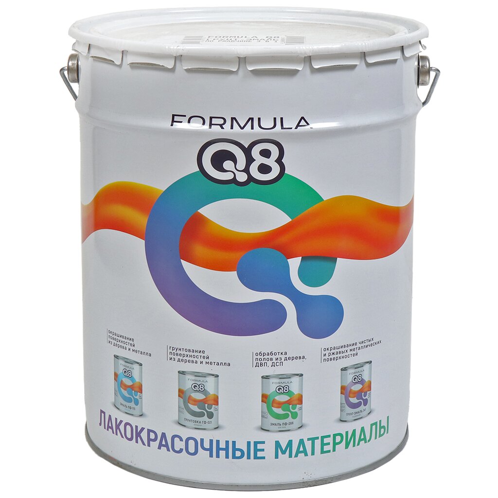 Грунт-эмаль Formula Q8, по ржавчине, быстросохнущая, алкидная, желтая, 20 кг грунт эмаль formula q8 по ржавчине алкидная оранжевая 0 9 кг