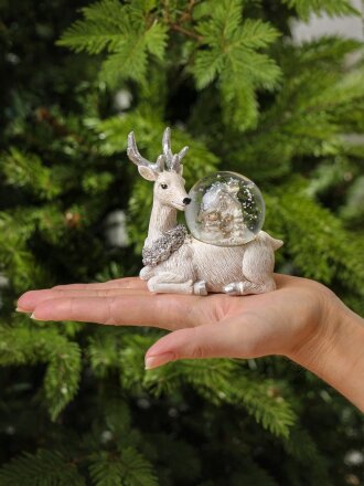 Фигурка декоративная Шар со снегом Олени, 8х4.5х9 см, в ассортименте, Y4-9358