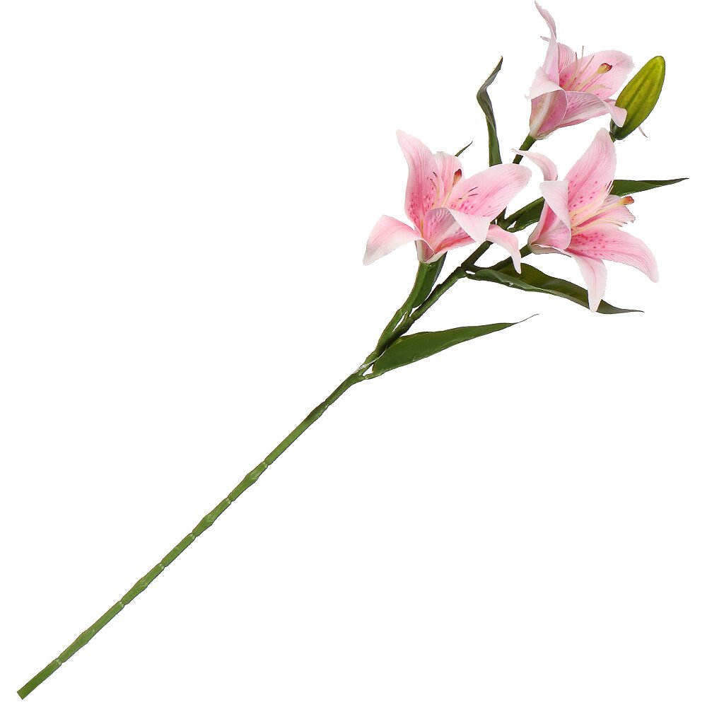 Цветок искусственный декоративный Лилия, 70 см, розовый, Y4-7944