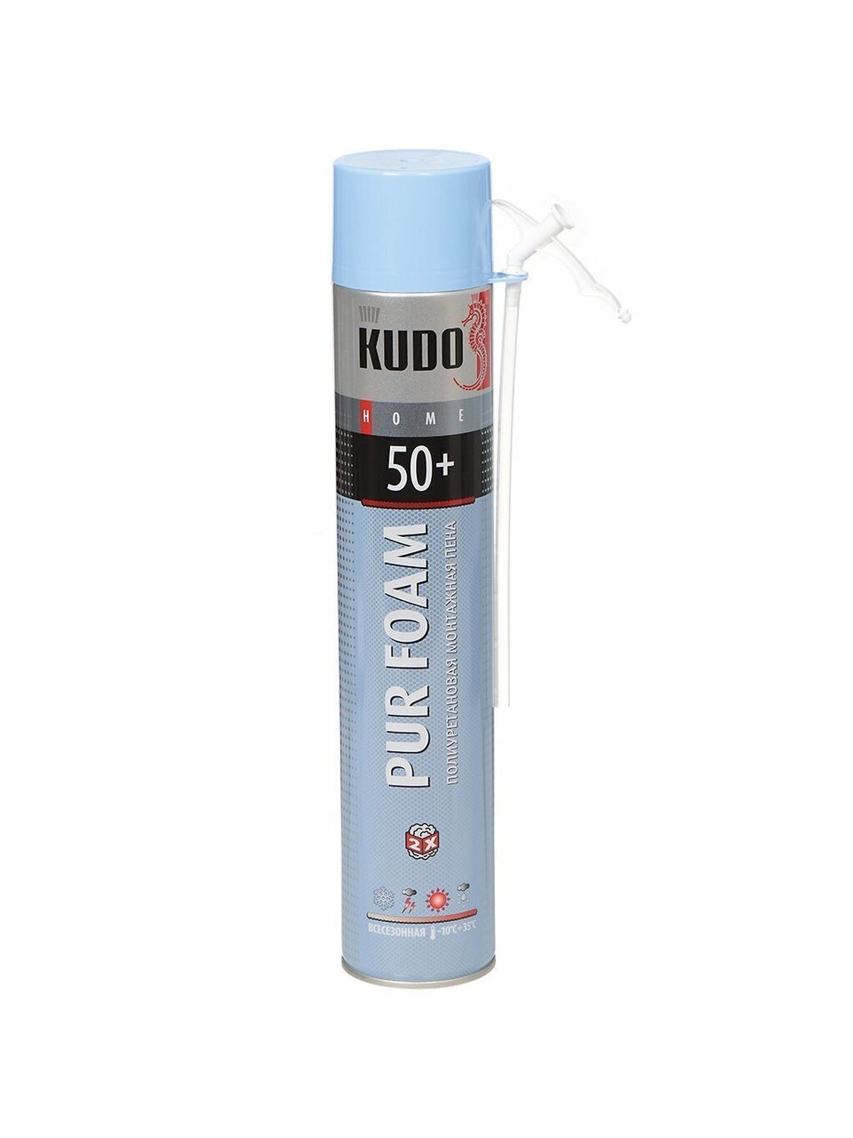 Пена монтажная KUDO, Home 50+, бытовая, 50 л, 1 л, всесезонная, KUPH10U50+