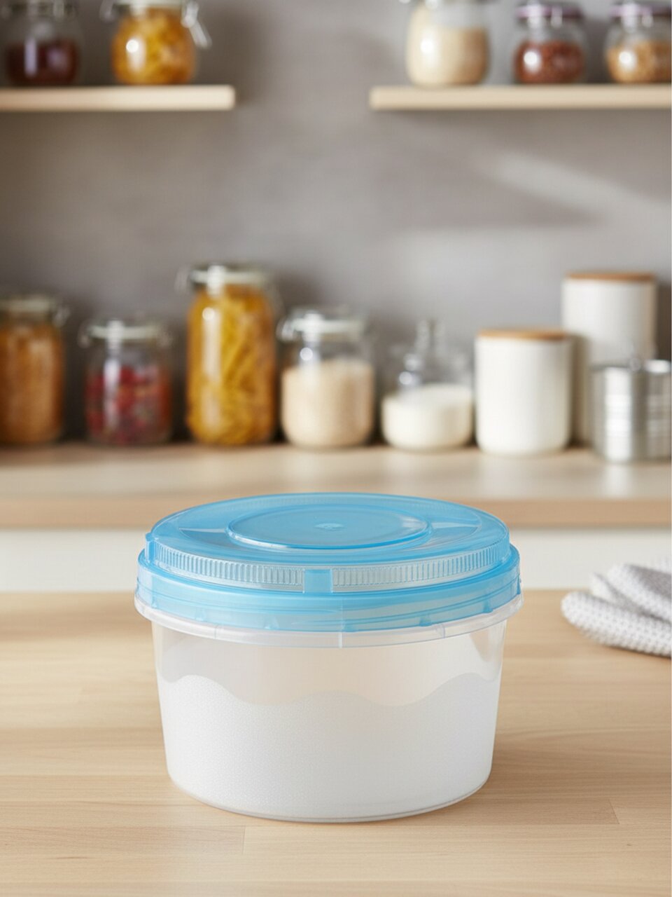 Контейнер пищевой пластик, 1 л, 14х14х10 см, круглый, Альтернатива, М1185