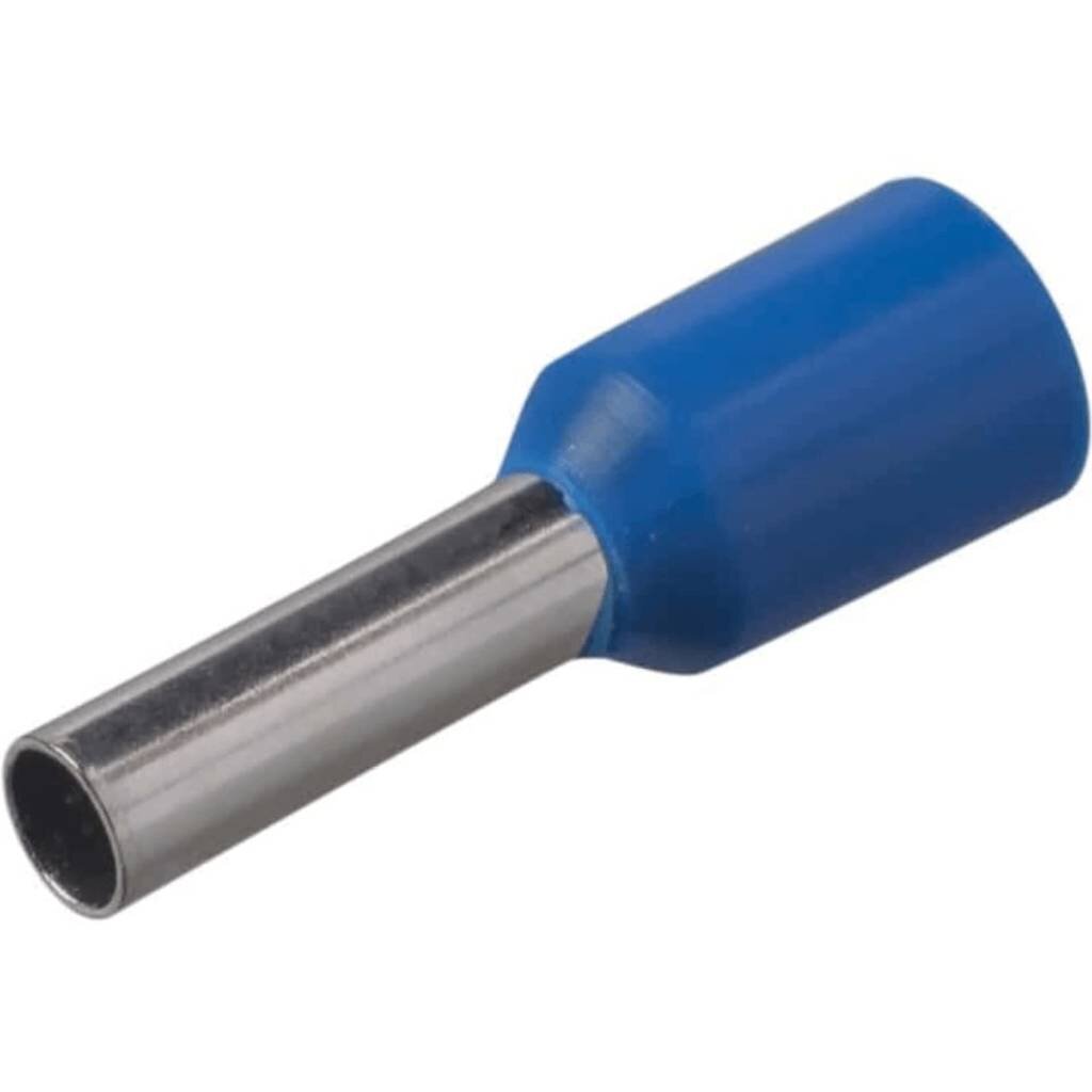 Наконечник-гильза Е 2.5-08, медь, синий, 20 шт, 2.5 мм², IEK, UGN10-4-D25-04-08 синий и белый фарфоровый узор широкий наконечник перьевая ручка офисная канцелярская принадлежность