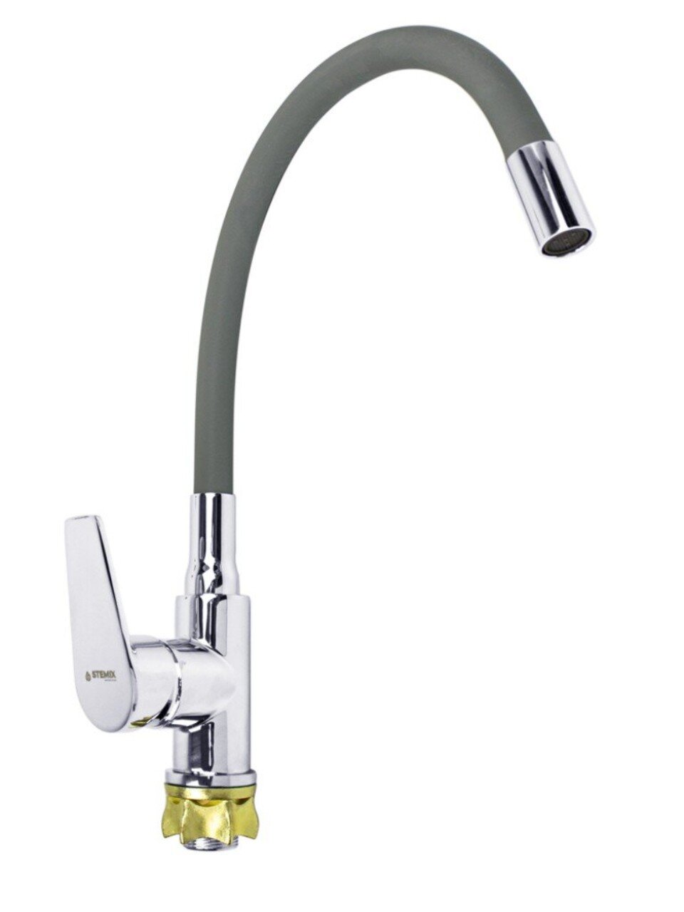 Смеситель для кухни, Stemix, гибкий излив, с картриджем, STM 330-016F GRAY