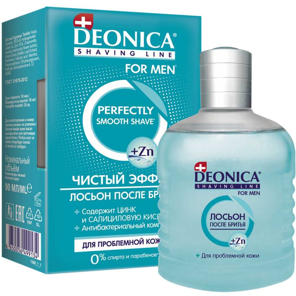 Лосьон после бритья, Deonica, For Men, Чистый эффект, 90 мл дезодорант deonica summer secrets для женщин спрей 150 мл