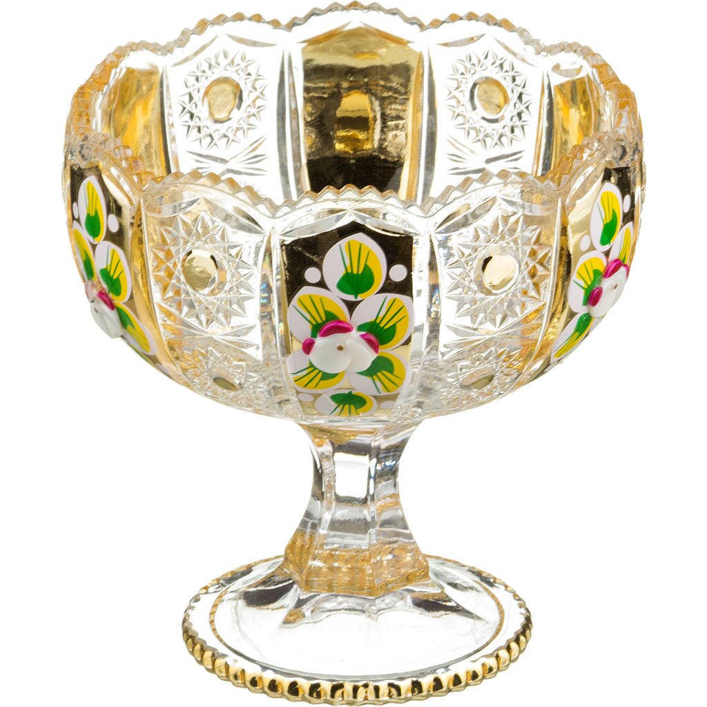 Конфетница на ножке Lefard gold glass диаметр: 12,5 см высота: 13 см, 195-109