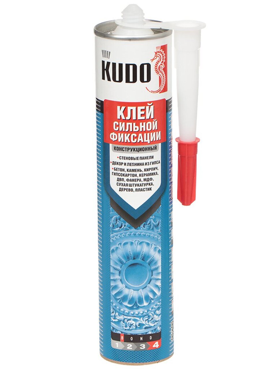 Клей KUDO, каучуковый, жидкие гвозди, бежевый, сильная фиксация, однокомпонентный, 300 мл, KBK-405