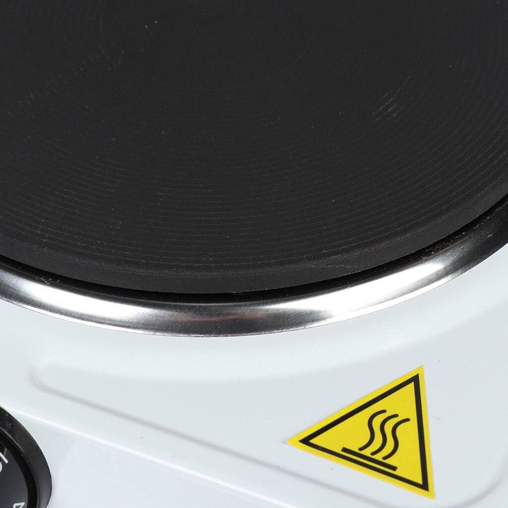 Плита электрическая Rion, 2000 Вт, 2 конфорки, диск, эмаль, механическая, переключатель поворотный, белая