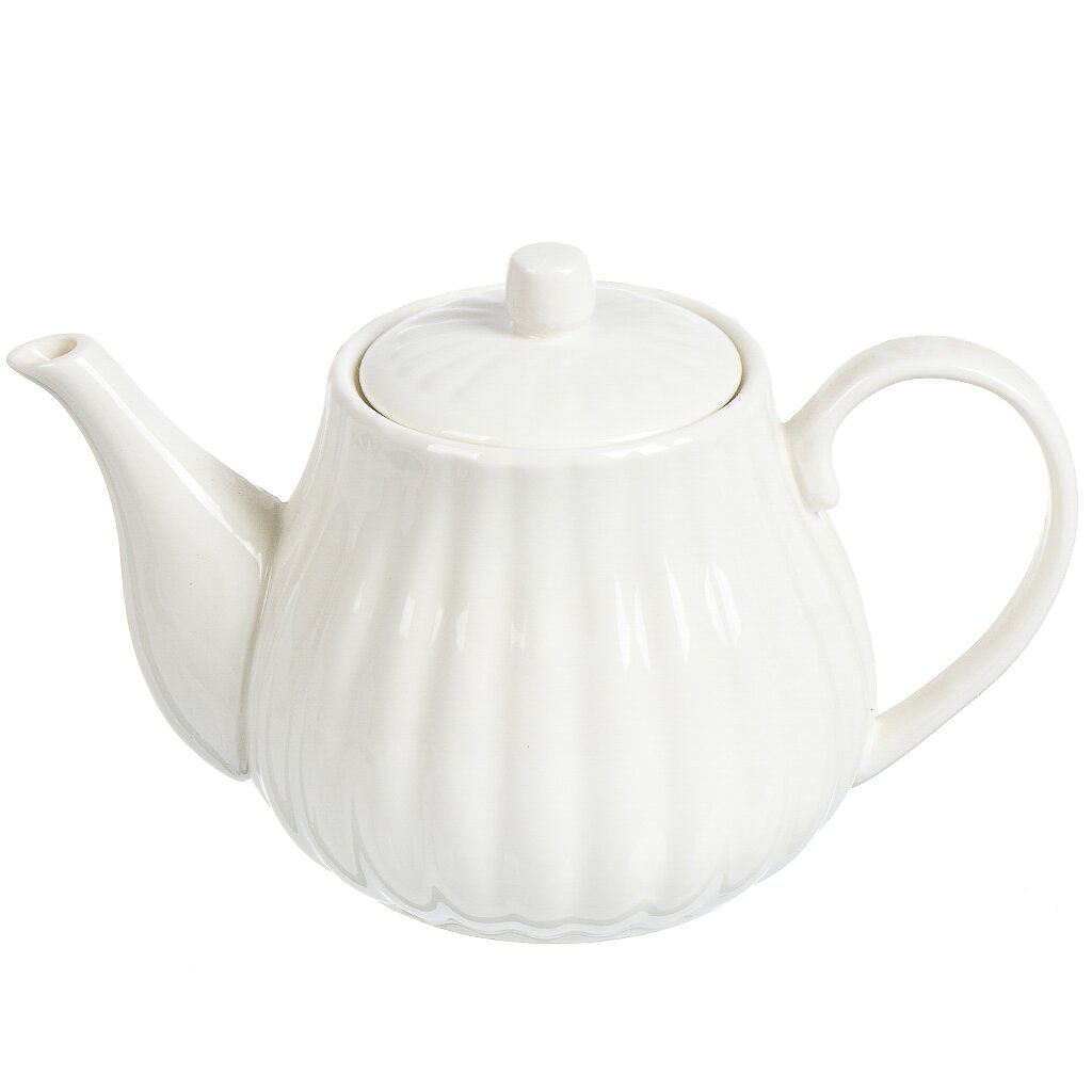 Чайник заварочный фарфор, 1 л, Маршмеллоу, 0530257, белый чайник заварочный 800 мл фарфор f белый ideal white