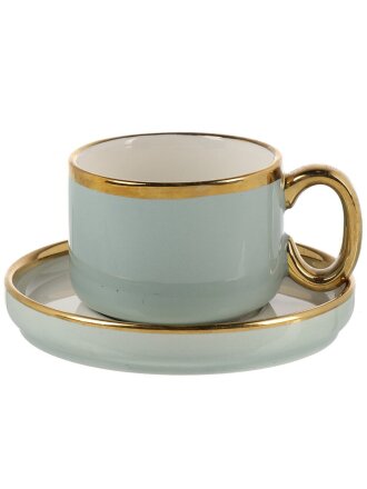 Чайная пара фарфор, 2 предмета, на 1 персону, 200 мл, Nouvelle Home, Royal line, 1731008, mint