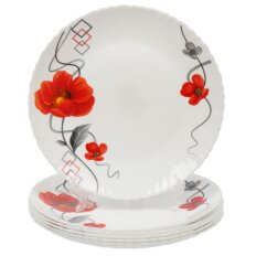 Тарелка обеденная, стеклокерам, 6 шт, 24 см, кругл, Марсель, LHP95