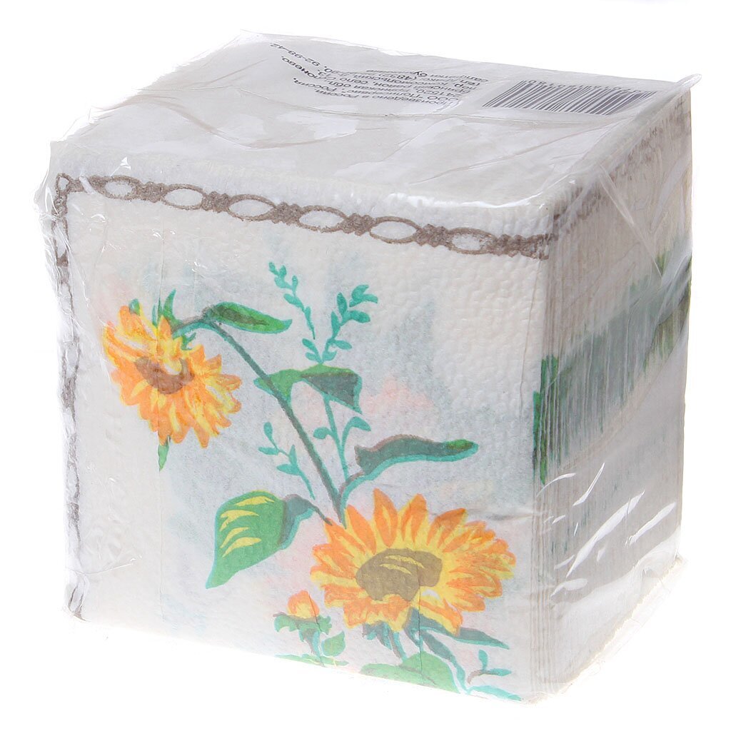 Салфетки бумажные Garmonia Подсолнух, 100 шт