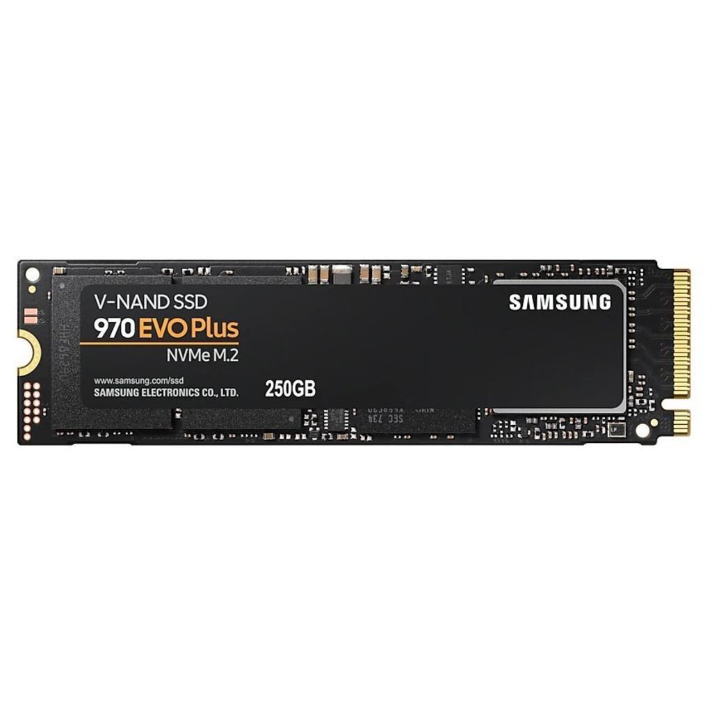 Накопитель SSD SAMSUNG 970 EVO Plus 250Gb, M.2 2280, PCI-E. 3D TLC, Черный MZ-V7S250BW