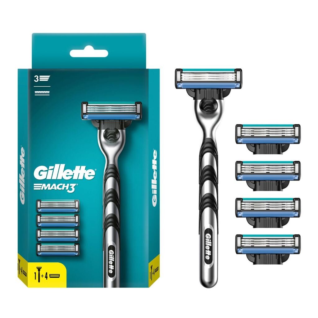 Станок для бритья Gillette, Mach3, для мужчин, 5 сменных кассет станок для бритья gillette для мужчин 2 лезвия 5 шт одноразовые
