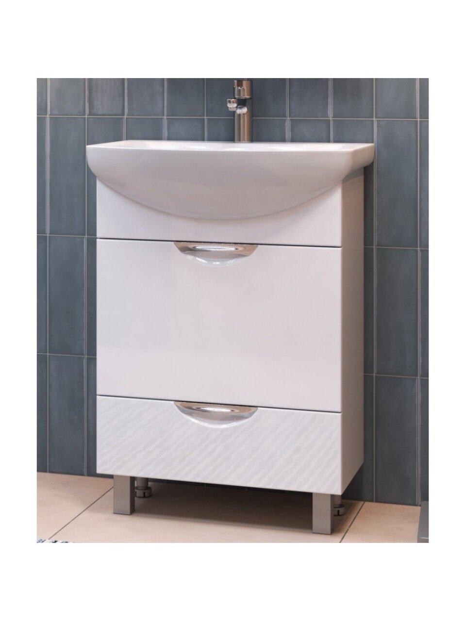 Тумба VIGO, Callao, 2 ящика, 600-0-2 (под ум Балтика 60), белая, tn.CAL.BAL.60.2Y