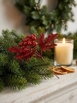 Ветвь декоративная 22х17 см, красная, SYJFYA- 0923071RD