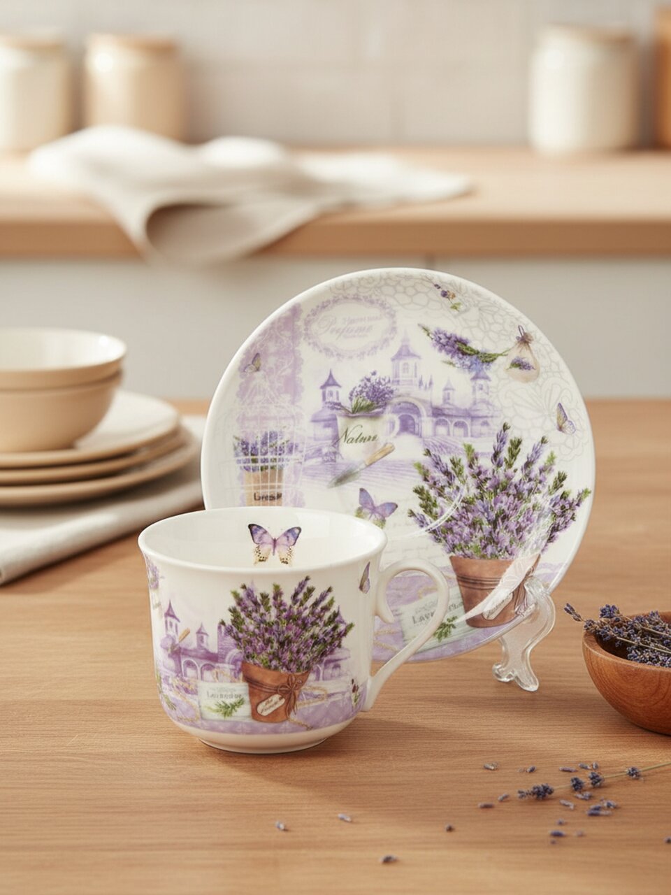 Чайная пара керамика, 2 предмета, на 1 персону, Прованс, B060807