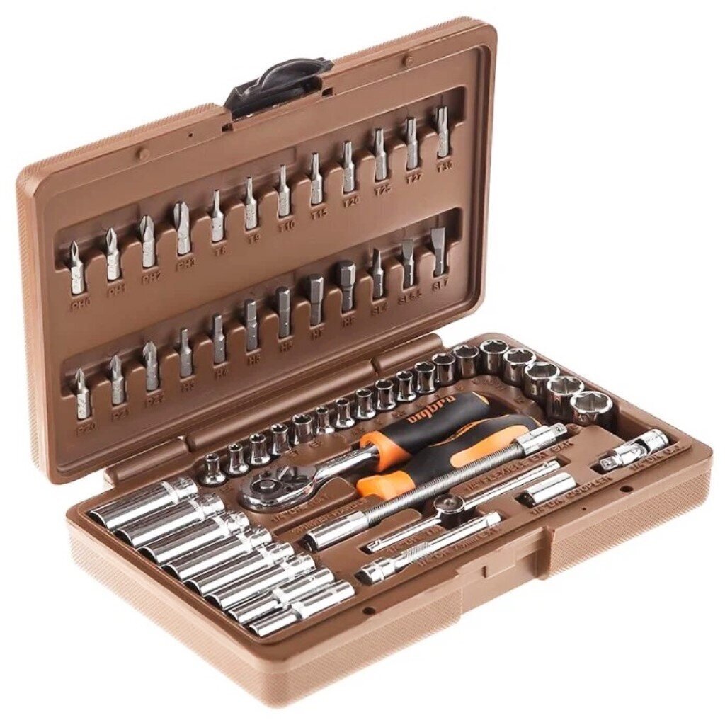 Набор слесарных инструментов Ombra, OMT 57S, 055295, 1/4&amp;quot;, кейс, 57 предметов