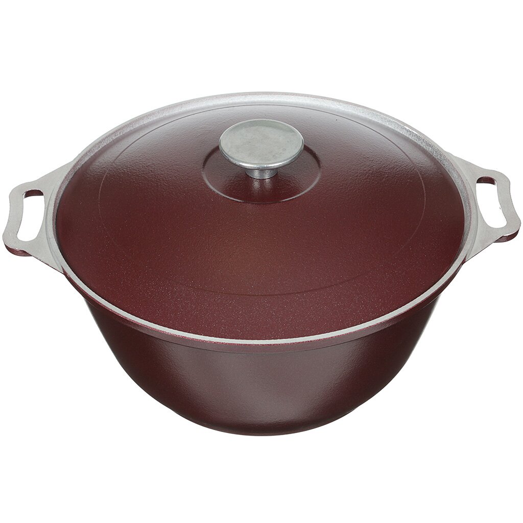 Кастрюля алюминий, 4.5 л, крышка алюминий, Биол, К0451Д/К0451D, бордовая