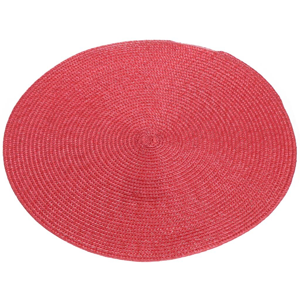 Салфетка для стола полимер, 38х38 см, круглая, красная, Y6-2540