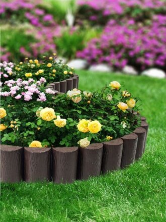 Забор декоративный пластмасса, Мастер сад, Садовый конструктор, 15х300 см, коричневый