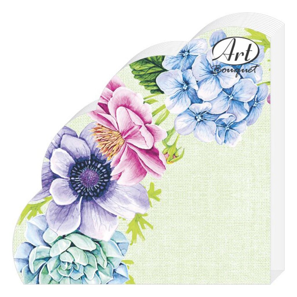 Салфетки бумажные Art bouquet, Rondo Цветочный натюрморт, 12 шт, 3 слоя, 33х33 см, 42731