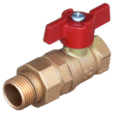 Кран для воды, 1", с американкой, ручка-бабочка, БАЗ