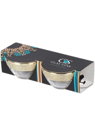 Салатник стекло, круглый, 2 шт, 11х6 см, Бисер, Glasstar, KLN04_1322(2)_1