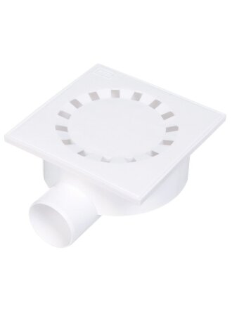 Трап канализационный угловой, 50 мм, 150х150 мм, РосТурПласт, белый, 36581