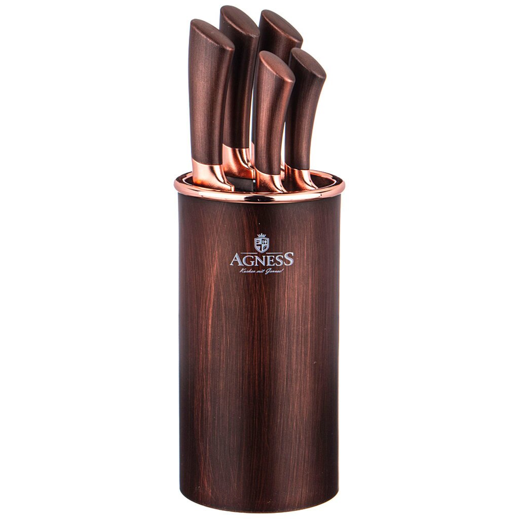 Набор ножей Agness на подставке,, 6 предметов, 911-656