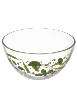 Салатник стекло, круглый, 16 см, 0.85 л, Гладкий, Овощной микс, ОСЗ, С1425
