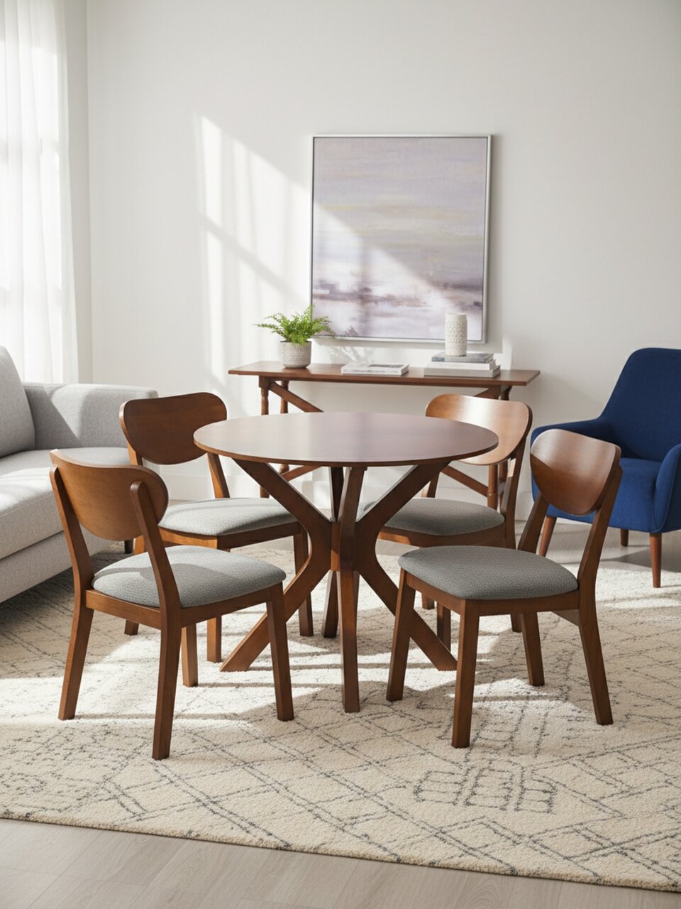 Обеденная группа 90х90 см, 4 стула, нагрузка до 100 кг, Ретро, RH 7208T