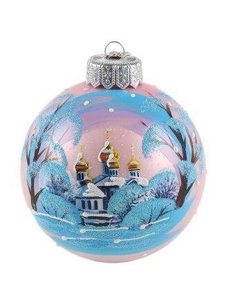 Елочный шар Пейзаж морозный-1, 10 см, в подарочной упаковке, КУ-100-234086/1