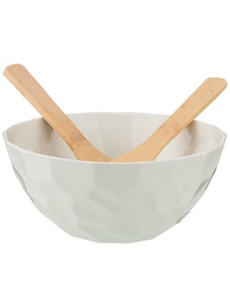 Салатник круглый, 21.5х10.5 см, с ложкой и вилкой, Native, 587-150