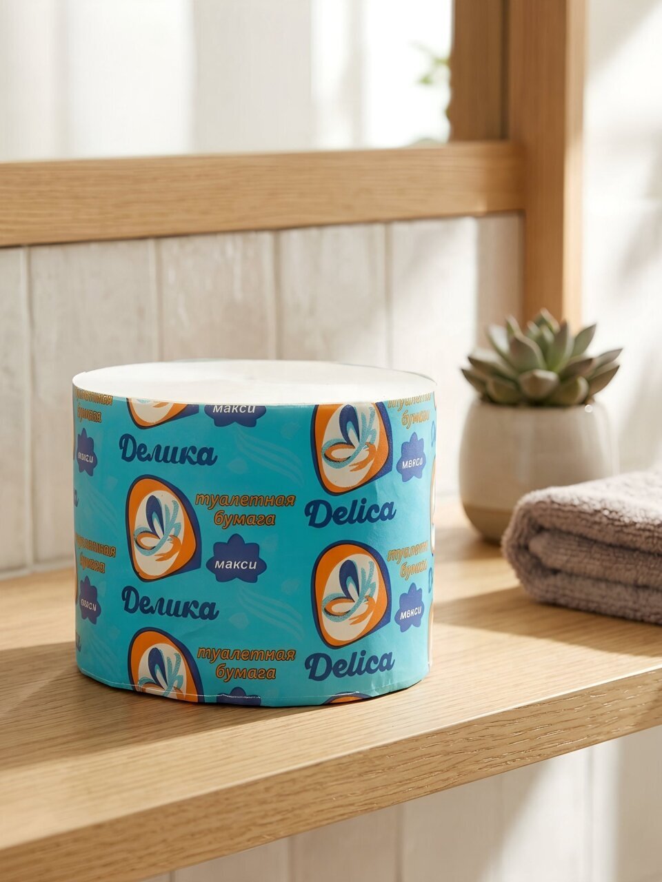 Туалетная бумага Delika, Макси, 1 слой, 67 м