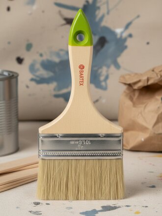 Кисть плоская, Bartex, Стандарт, 100 мм, 4 '', рукоятка дерево, 1117140