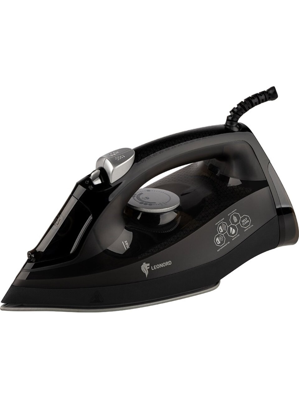 Утюг Leonord, LE-1812, 2600 Вт, керамика, вертикальное отпаривание, противокапельная система, система самоочистки, спрей, 1.8 м, черный