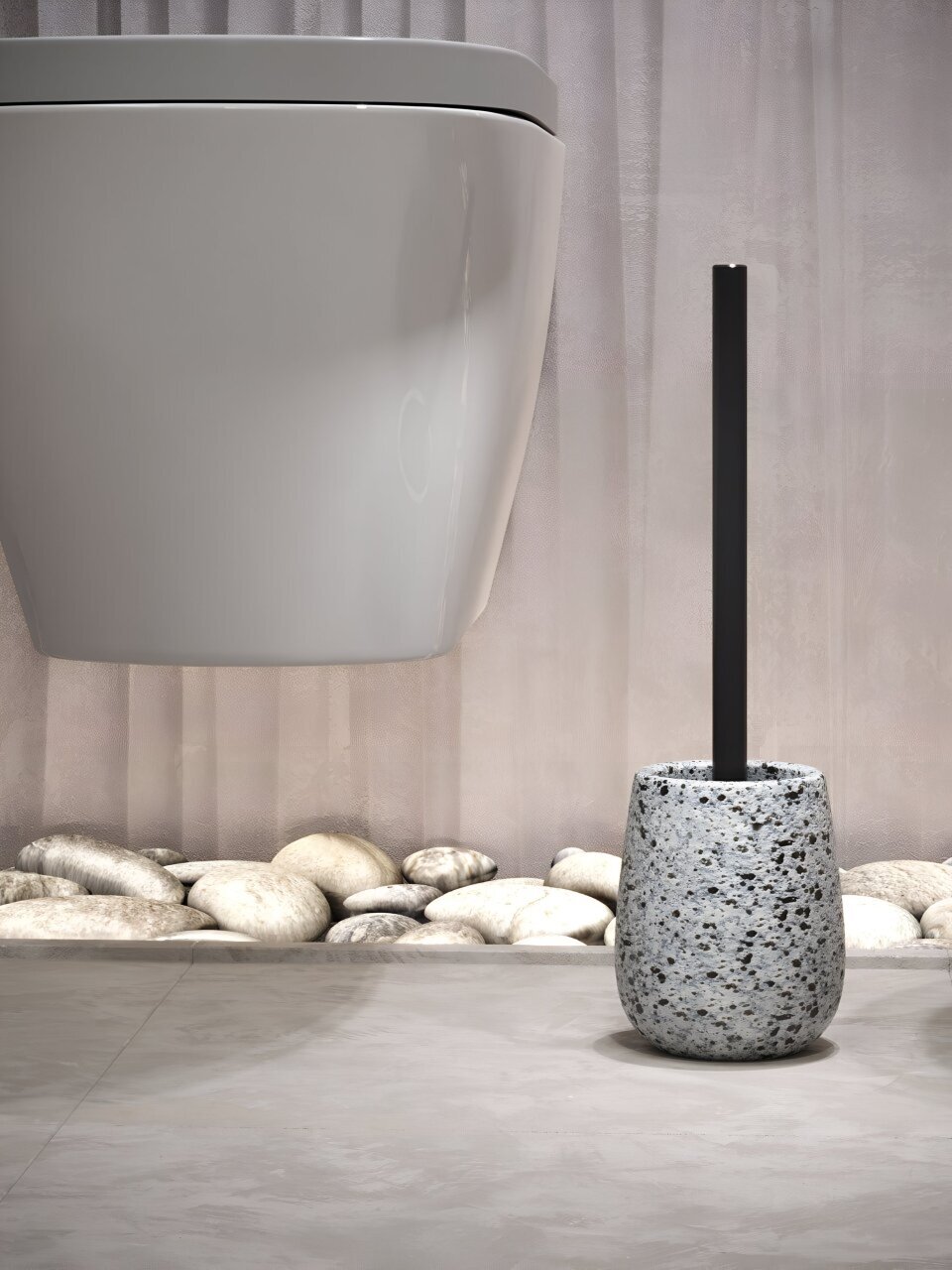 Ерш для туалета Zenfort, Granite, напольный, 37.5x11x11, керамика, 106669
