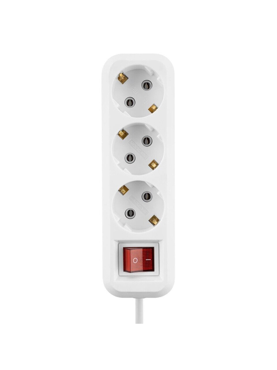 Удлинитель 3 гнезда, 1.5 м, ПВС, с заземлением, 16 А, выключатель, 3680 Вт, белый, TDM Electric, SQ1303-1420