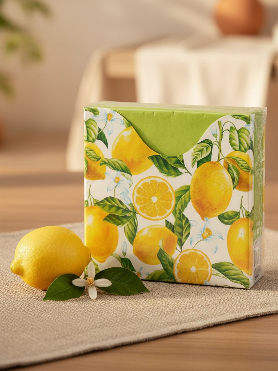 Салфетки Лилия, Лимонный сад, 40 шт, 2 сл, 33х33 см, 2678