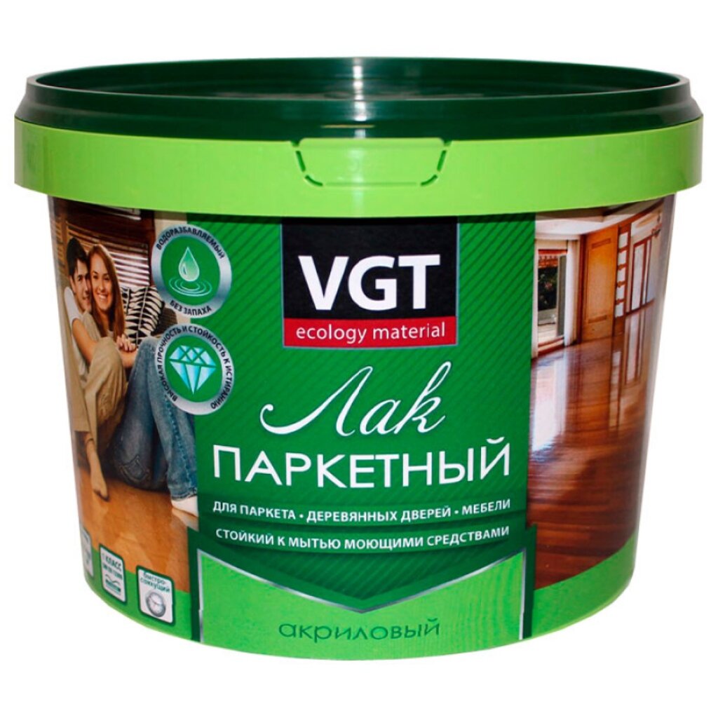 Лак VGT, паркетный, матовый, акриловый, для внутренних работ, 2.2 кг