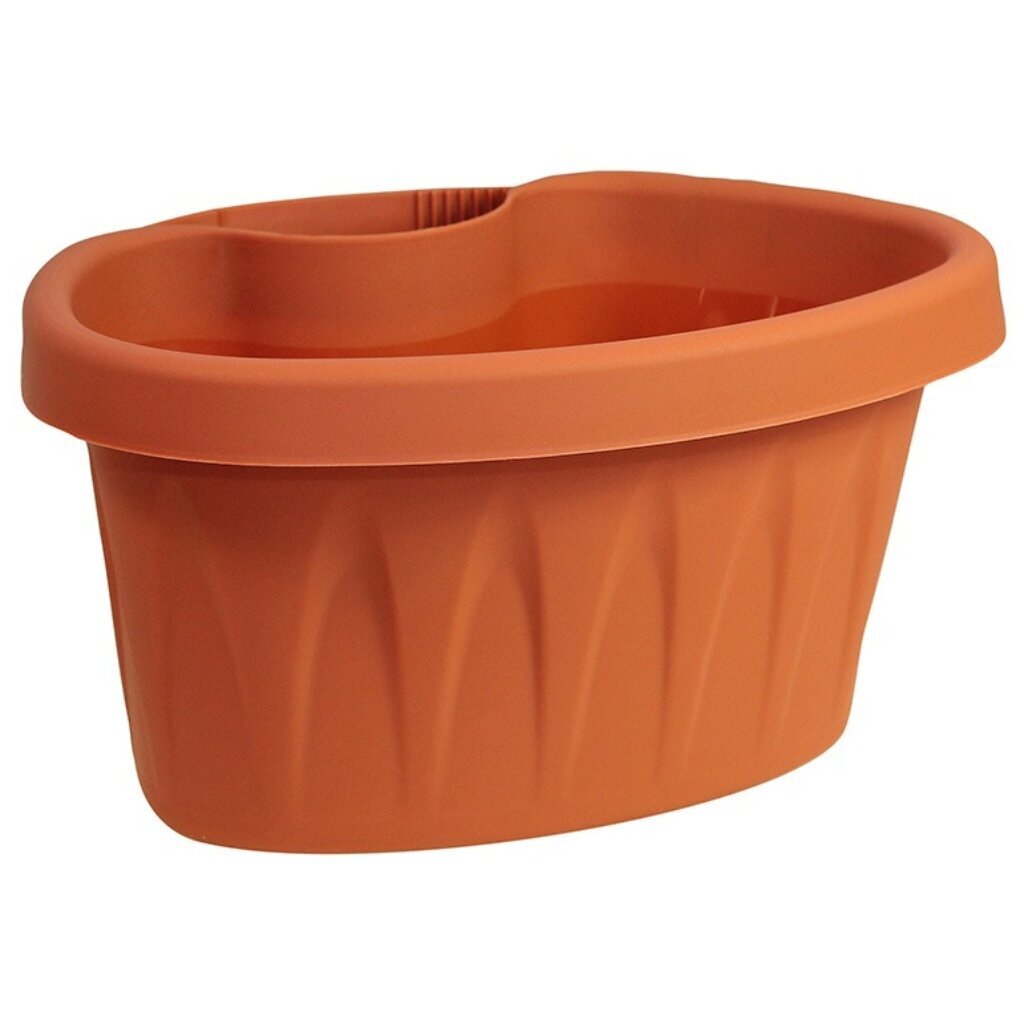 Горшок для цветов пластик, 3.5 л, 27х19х14 см, на водосточную трубу, терракотовый, Idea, Алиция, М 3114