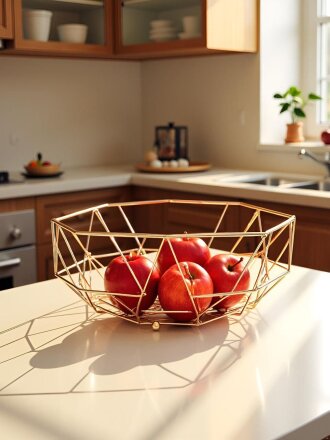 Ваза для фруктов, металл, 26.5х10 см, Y4-7652, золотая