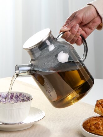 Чайник заварочный стекло, 1.8 л, с ситечком, Satoshi, Графит, 850-266