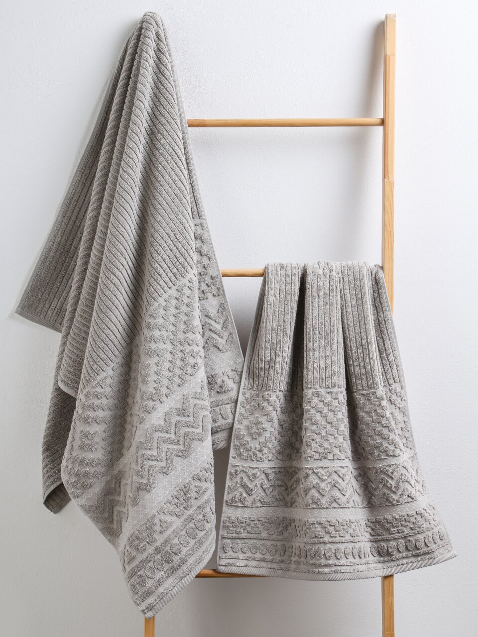 Полотенце банное 70х140 см, 100% хлопок, 450 г/м2, жаккард, Соната 6603, Авангард, лен, 299, Россия