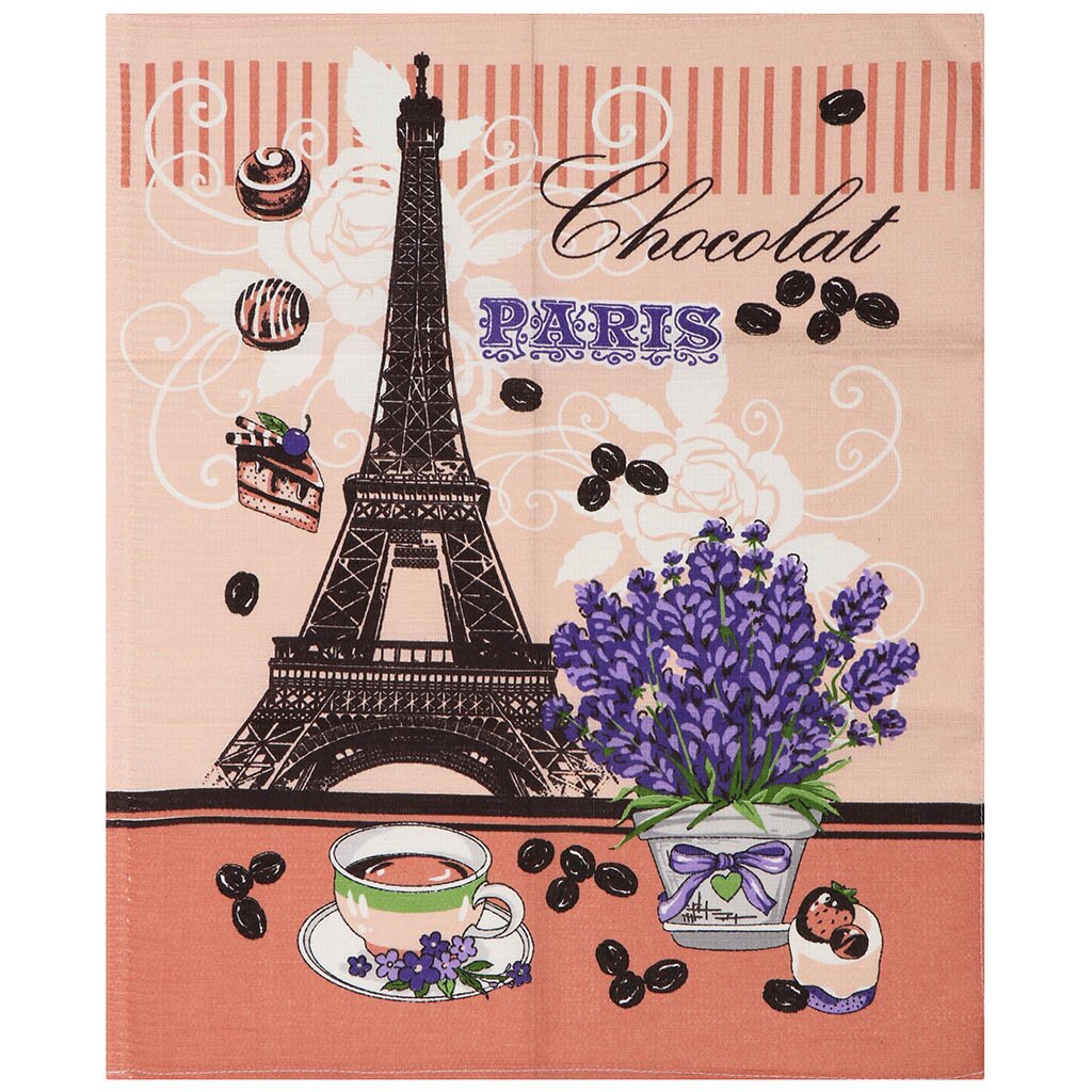 Полотенце кухонное вафельное, 45х60 см, 100% хлопок, Текстильная лавка, Париж, Россия, 1589/1