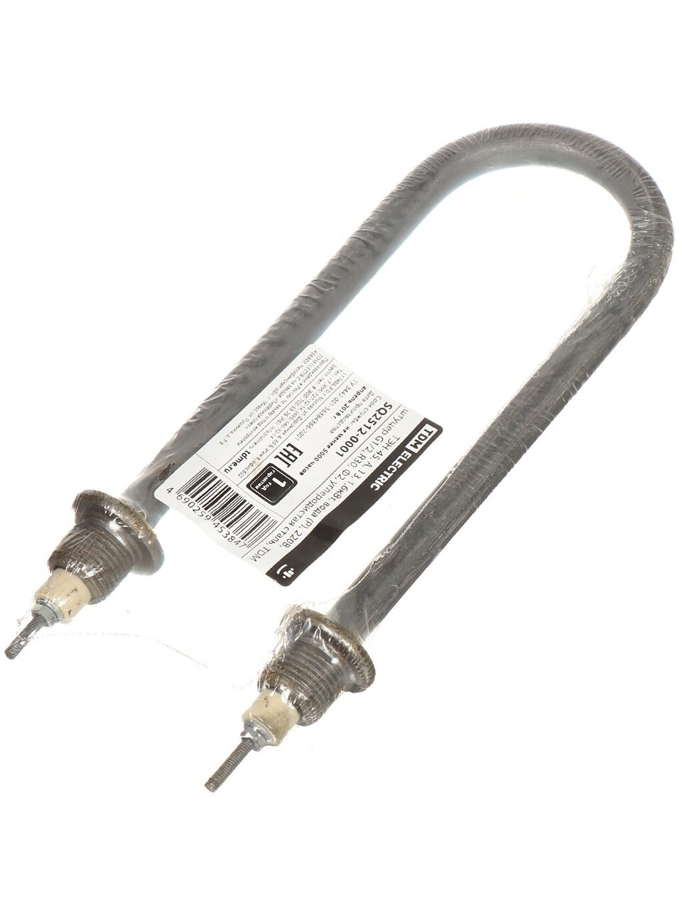 Тэн для воды, углеродистая сталь, 1.6 кВт, D13 мм, R30 мм, Ф2, G1/2, TDM Electric, SQ2512-0001